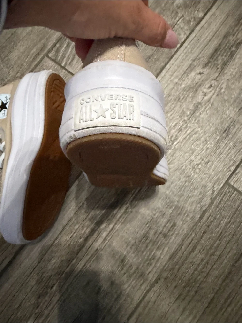 Converse High-Top Canvas Sneakers - Beige & White